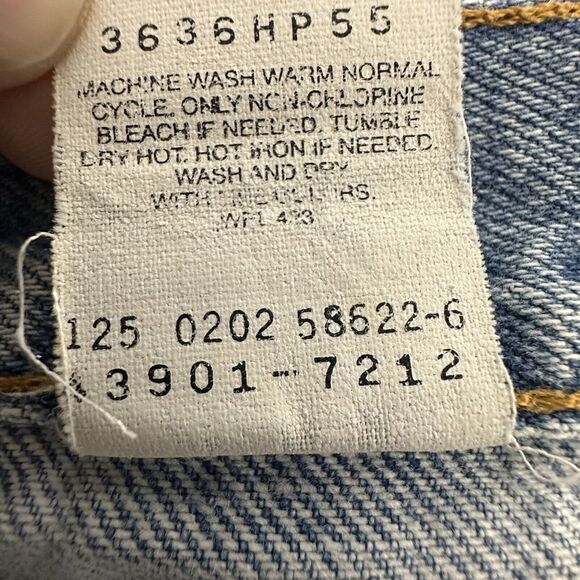 Vintage‎ LEVI'S 586 Distressed  Denim Blue Jeans Relaxed Straight Leg W34 L30 - Picture 7 of 13